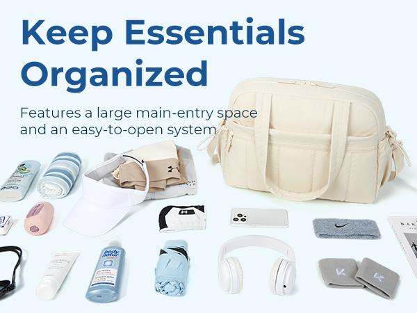 BAGSMART Puffy Water-Resistant Gym Travel Duffel Bag for Women with Wet Pocket, Carry on Weekender Bags, Water Resistant Workout Bag Sports Gym er Bags, Water Resistant Workout Bag Sports Gym TikTokShopHolidayHaul