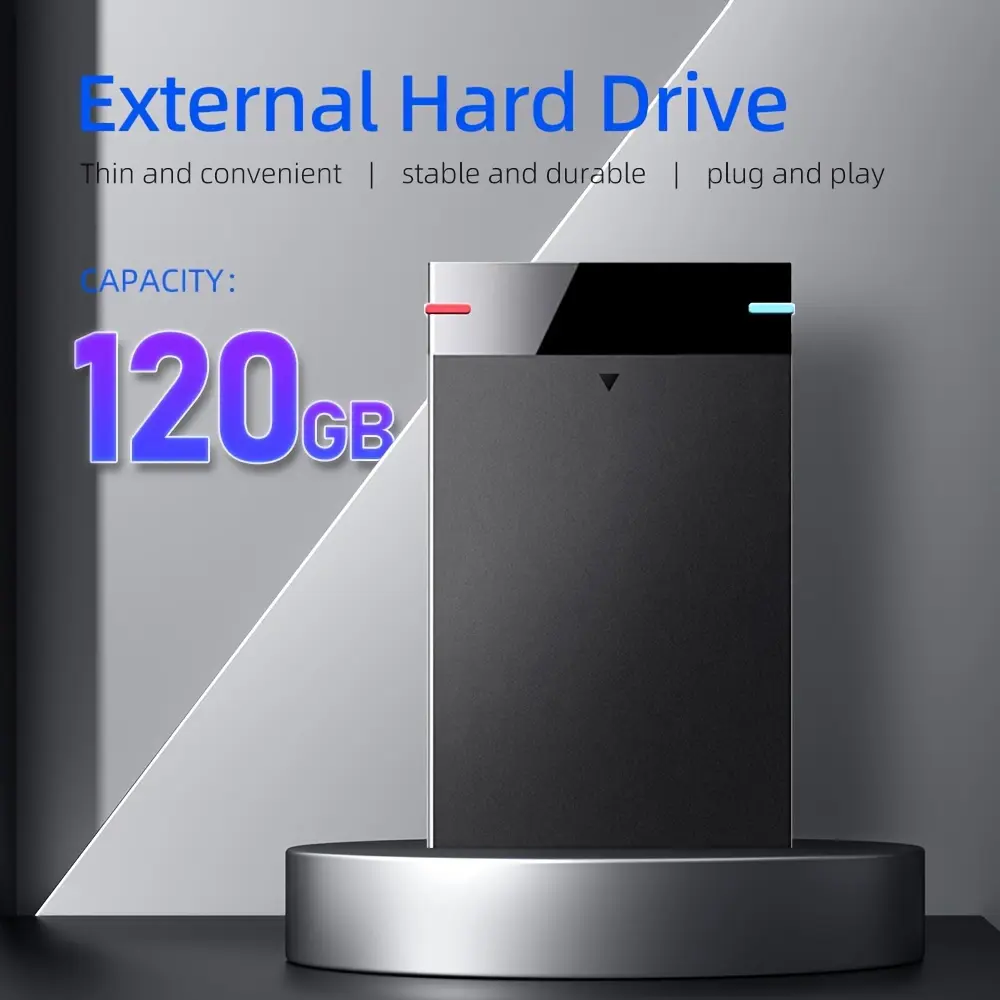 120GB Portable External Hard Drive, Compact USB 3.0 High-Speed Transfer NTFS File System for Laptops, Smartphones (Sports & Outdoor Fitness Ab Training Accessory), Laptop, Smartphone
