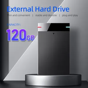 120GB Portable External Hard Drive, USB 3.0 High-Speed Read/Write, Compact External Storage with Red/Blue Activity Indicators, Compatible with Laptops, Phones, Computers, NTFS File System