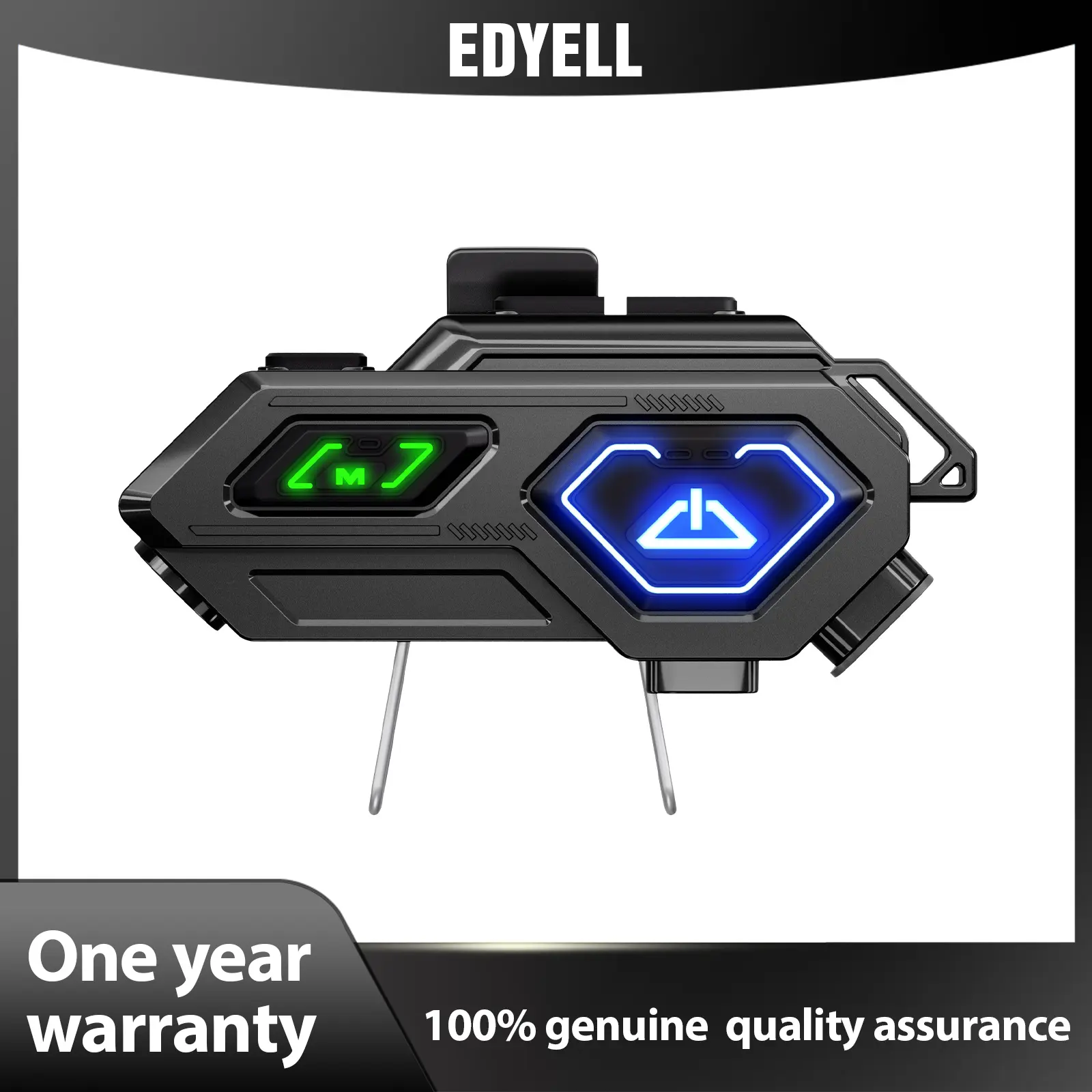 EDYELL Motorcycle Bluetooth 5.3 Helmet Headset for Biking & Outdoor Activities, Waterproof Noise-Canceling Wireless Audio Headphone with AI Voice Ctrl, 130-Day Standby for Cellphones