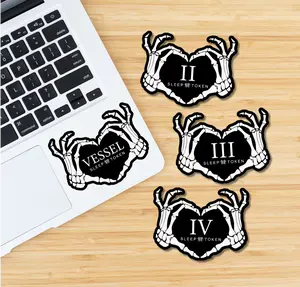 Sleep Token Skeleton Heart Hands Sticker Set – Vessel, II, III, IV Individual Band Member Vinyl Stickers – Emotional Metal Aesthetic for Laptops, Water Bottles, Journals – Worship Era Merch for Alt Girls, Metalheads, and TikTok Music Fans