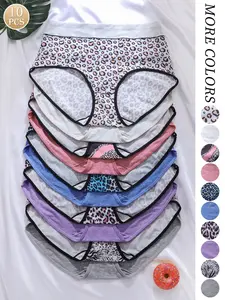 Women's Underwear Set, All Season Comfortable Leopard Print Design, Soft Fabric & Elastic Waistband, Ideal for Daily Wear, Essential Ladies' Clothing