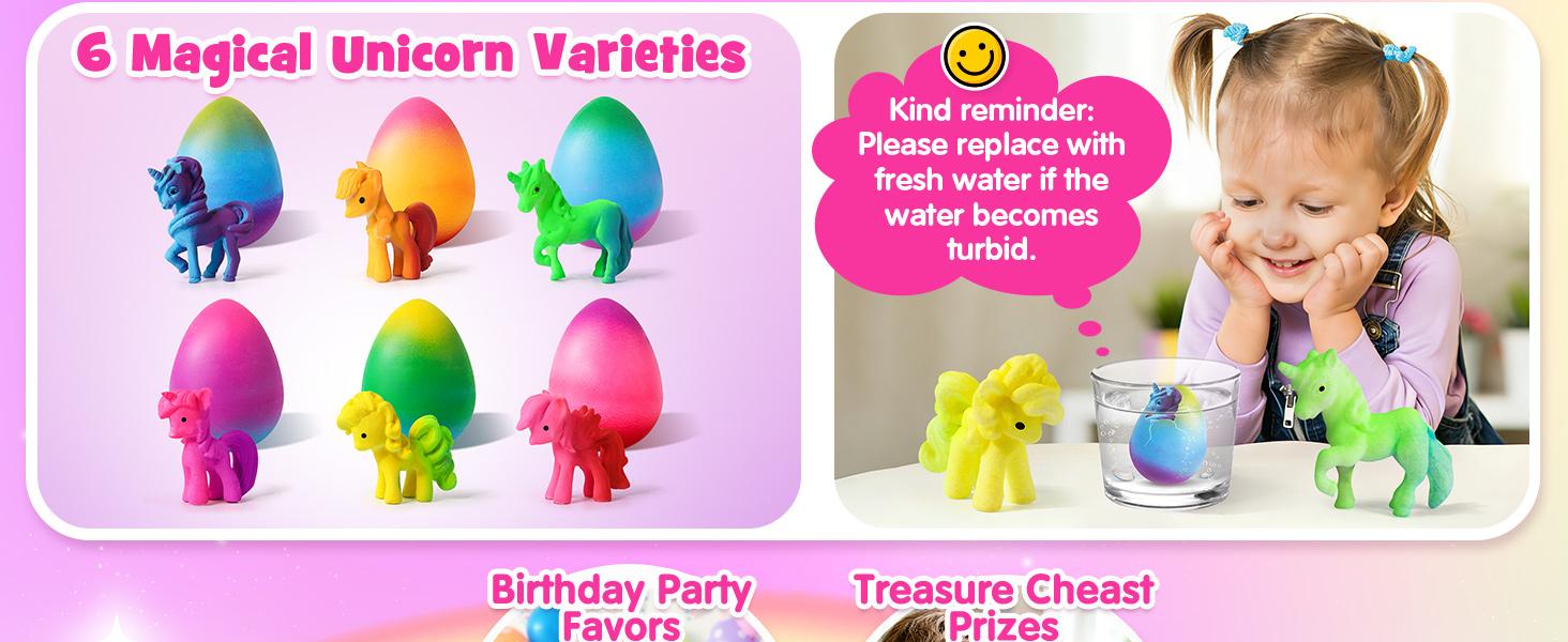KLSMYHOKI Water Activated Hatching Surprise Eggs 6 Water Activated Unicorn  Grow 600%  for Kids - Capsules