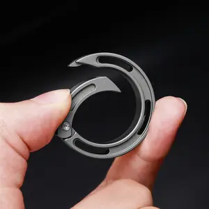 Titanium Alloy Ring Buckle, Outdoor Connection Buckle, Carabiners, Durable and Lightweight, Ideal for Hiking and Camping, Easy to Use