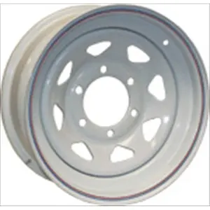 212 MAIN Pilot Tire & 5-Lug Spoke White Wheel - 15x5 Rim Size, Specified Bolt Circle, Load Capacity, Distinct Wheel Design