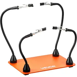VEVOR Magnetic Helping Hands Soldering Station, 4 Flexible Arms Third Hand Tool, with Alligator Clips Non-Slip Heavy-Duty Steel Base, Soldering Helping Hands for Electronic Repair Craft Hobby DIYVEVOR Super Brand Day