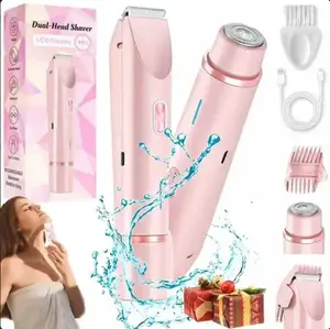 2In1 Electric Shaver Ladies Electric Shaver | Versatile Trim for Bikini Area, Eyebrows, Face, Legs and Underarms - Portable, Rechargeable, Wireless, Gentle Shaving, Bikini Area Trim Solution - Modern Aesthetic Design - Stainless Steel Blade