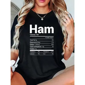 100% Cotton Unisex “Ham Nutrition Facts” Family Matching Christmas Costume Gift T-Shirt – “Be The Light” T-Shirt – Casual Graphic, Everyday Outfit