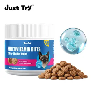 Just Try Multivitamin bites，Overall Health Support Cat Vitamins & Supplements - with Taurine, Biotin, Omega 3 for Immune, Skin, Coat, Heart, Eye & Urinary Health - Daily Cat Treats for Indoor Cats