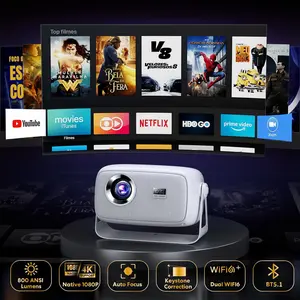 [US Warehouse] 2026 X4 Smart Projector, New Year Pick, 800 ANSI Lumens, 4K Decoding, Android 11.0, Dual Wi-Fi 6 Wireless, Bluetooth, Autofocus, 180° Rotation, 150-Inch HD Display, Built-In Audio Speaker, Home Use Home Cinema Projector tiktokshopspringglow