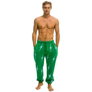 BOLT STITCH REPEAT SWEATPANTS - KELLY GREEN // BLUE