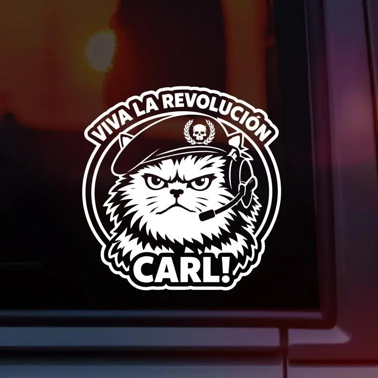 Viva La Revolución Carl Vinyl Car Decal – Dungeon Crawler Carl Princess Donut Sticker – Revolutionary Donut DCC Decal – Funny LitRPG Fantasy Book Car Window Sticker – Audiobook Fan Gift