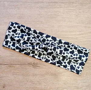 Small Cow Print Knotems Pre-Tied Headwrap Headbands for Women & Girls
