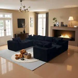 【Summer Vibes】NMXVXMN  138'' Oversized U-Shaped Boneless Sectional Couch，8 Seater Modular Cloud Sofa with Chaise Lounges，For Living Room Apartment，4-in-1 Flexible Combination Deep Seat Corner Large Couch NoAssembly Required, Big Comfy upholster couch