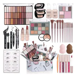 All in One Makeup Kit for Women Full Kit, Makeup Gift Set for Girls & Teen, Travel Makeup Set, Professional Makeup Kit Includes lash Clusters Kit Eyeshadow Lipstick Brow Pencil Eyeliner Brush Set