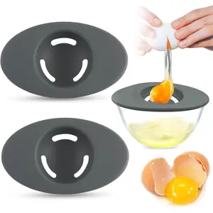 2PCS Silicone Egg Separators, Food-Silicone Egg White Separator, 3-Slit Egg White Separator from Yolk for Baking, Must-Have Egg Separator Tool, Set of 2