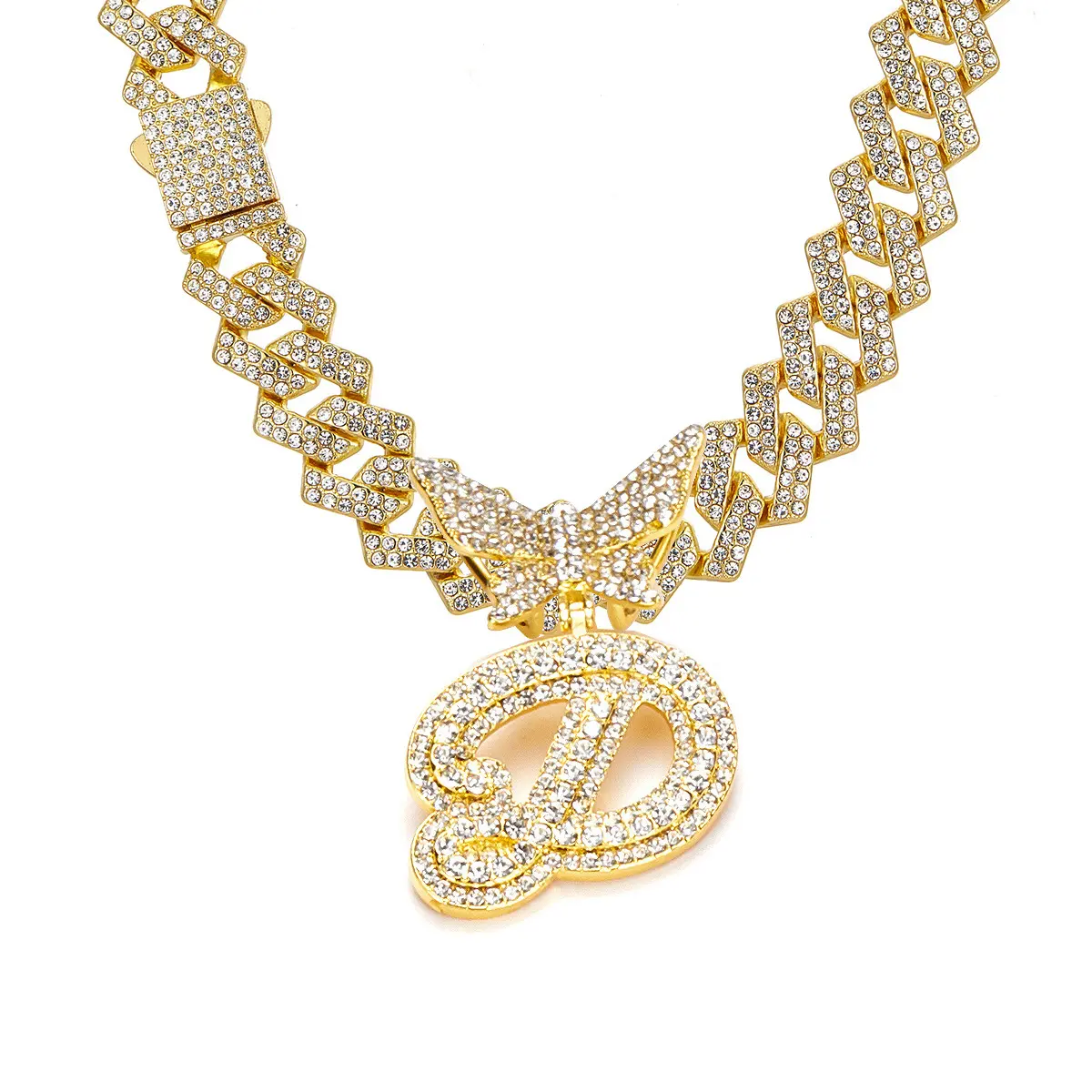 Golden letter necklace D