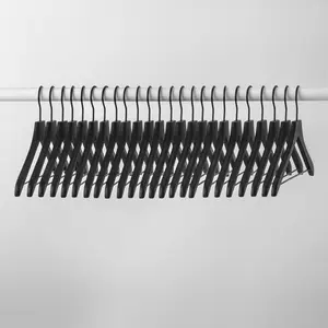 24pk Wood Suit Hangers Black - Brightroom Hanging Organiser
