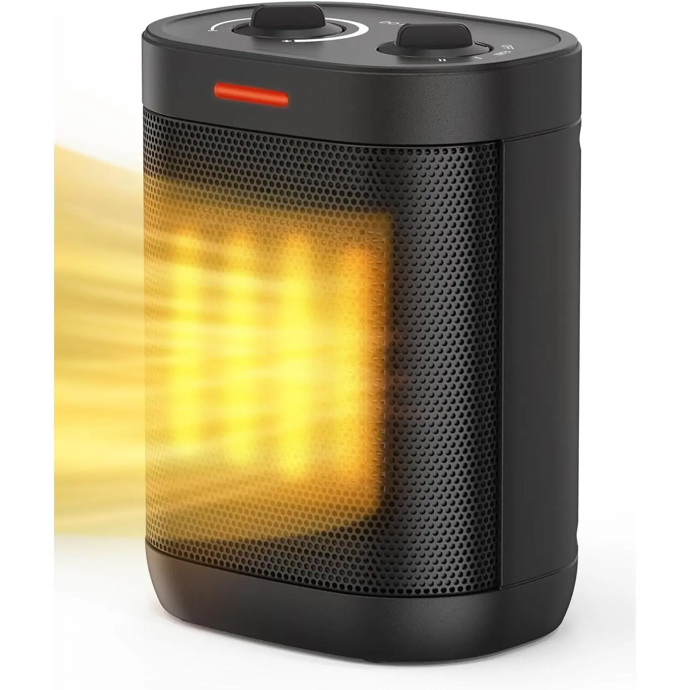 1500W Portable PTC Ceramic Space Heater with Adjustable Temperature Control - 6.3"x4.73"x8.66", 600W+, Fast Heating, Small Size, Safety Protection, for Small Bedrooms, Office Workstations, Home Reading Corners