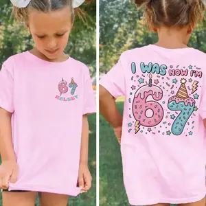 [Youth/adult] I Was 6 Now I'm 7 Shirt, 7 Year Old Birthday Girl T-shirt, I Was 6 Now I'm 7 Funny Tee, Men And Women, All-weather Gear, Classic Cotton