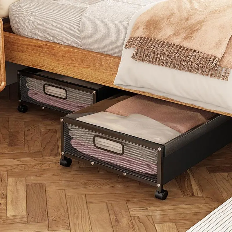 Under Bed Storage with Wheels Larger Capacity Shoe Container with PVC Clear Window & Label for Shoe Clothes Toy Book Boxes