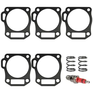 High Compression Cylinder Head Gasket .010 70mm Kit Replacement for 212cc 224cc 196cc GX200 GX160 Gas Engine Mini Bike Go Kart Powersports Parts with 26lb Valve Springs 5Pcs