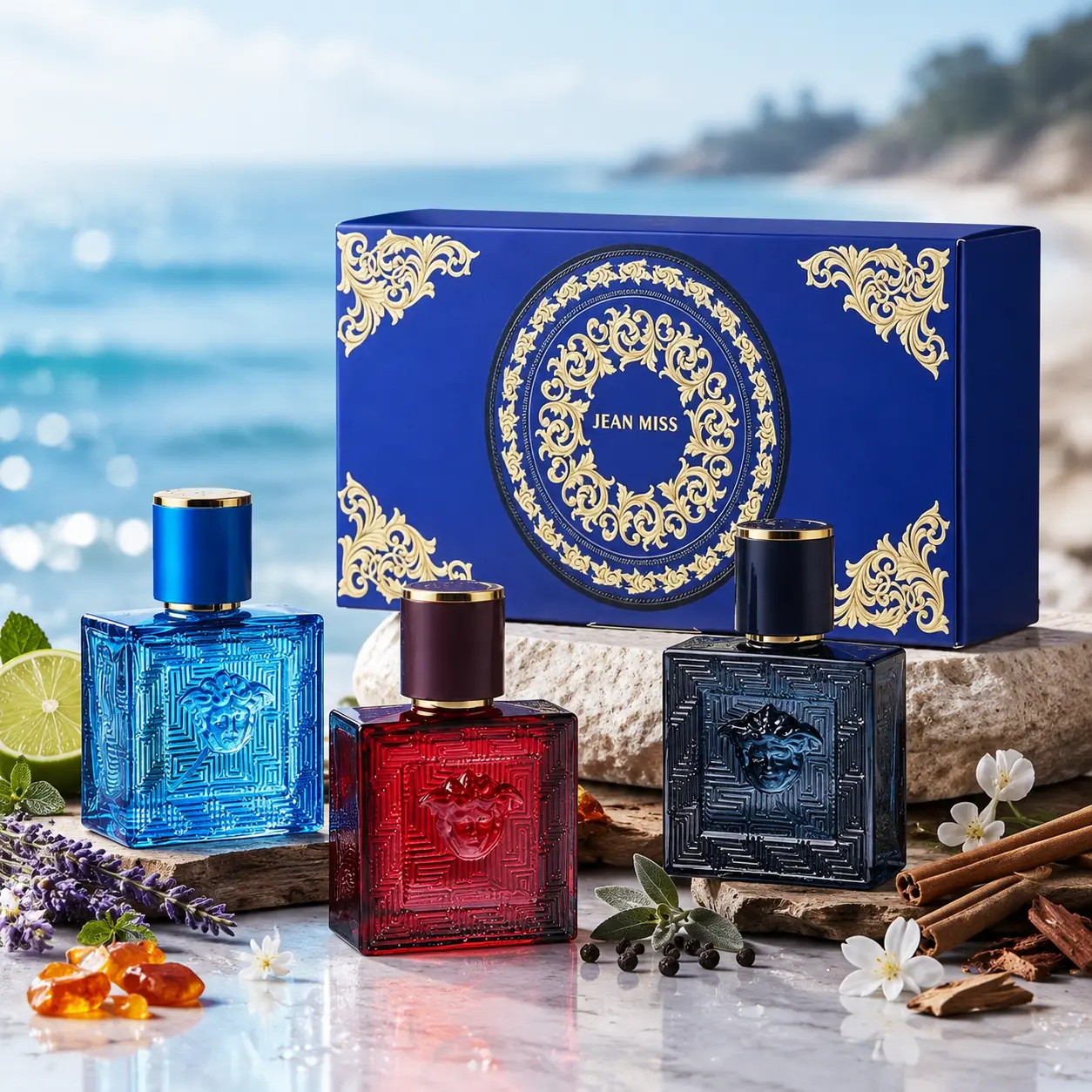 JEAN MISS Men's 3-Piece Perfume Gift Set - 3 x 30ml Portable Travel Size, Long-Lasting Cologne, Amber & Citrus Fragrance Sets, Curated Unique Charm Scents, different flavor, Holiday Gift for Him,Mini Perfume Set,different flavor,unique charm