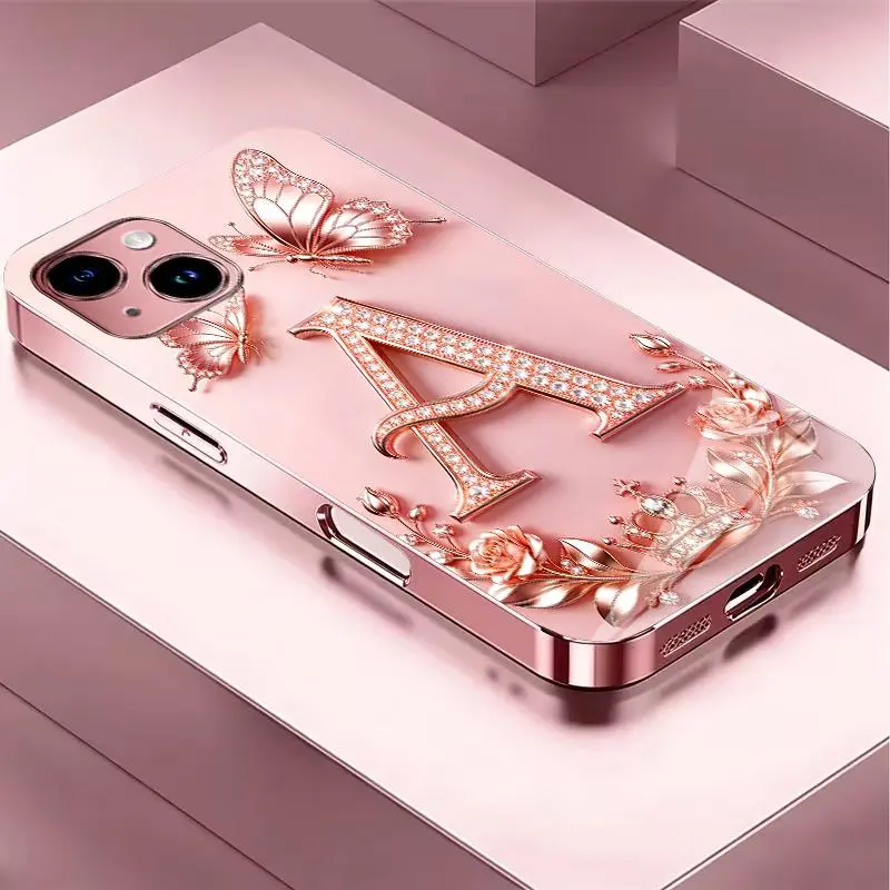 Suitable for [iPhone 14 ] Women's high-end  phone case，2D printed pattern, not 3D,Choose your favorite from these sophisticated, minimalist butterfly and letter designs！YM99