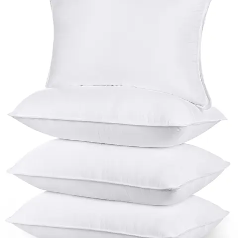 Utopia Bedding 4-Pack Queen Size Cooling Pillows for Sleeping - Double Stitched, 100% Virgin Polyester Fiber, Breathable Home Bedroom Bedding Accessory, Hotel-Level Plush Neck Care for All Sleep Positions