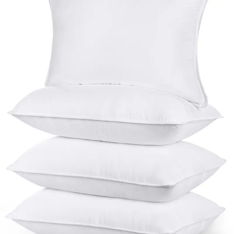 Utopia Bedding 4-Pack Queen Size Cooling Pillows for Sleeping - Double Stitched, 100% Virgin Polyester Fiber, Breathable Home Bedroom Bedding Accessory, Hotel-Level Plush Neck Care for All Sleep Positions