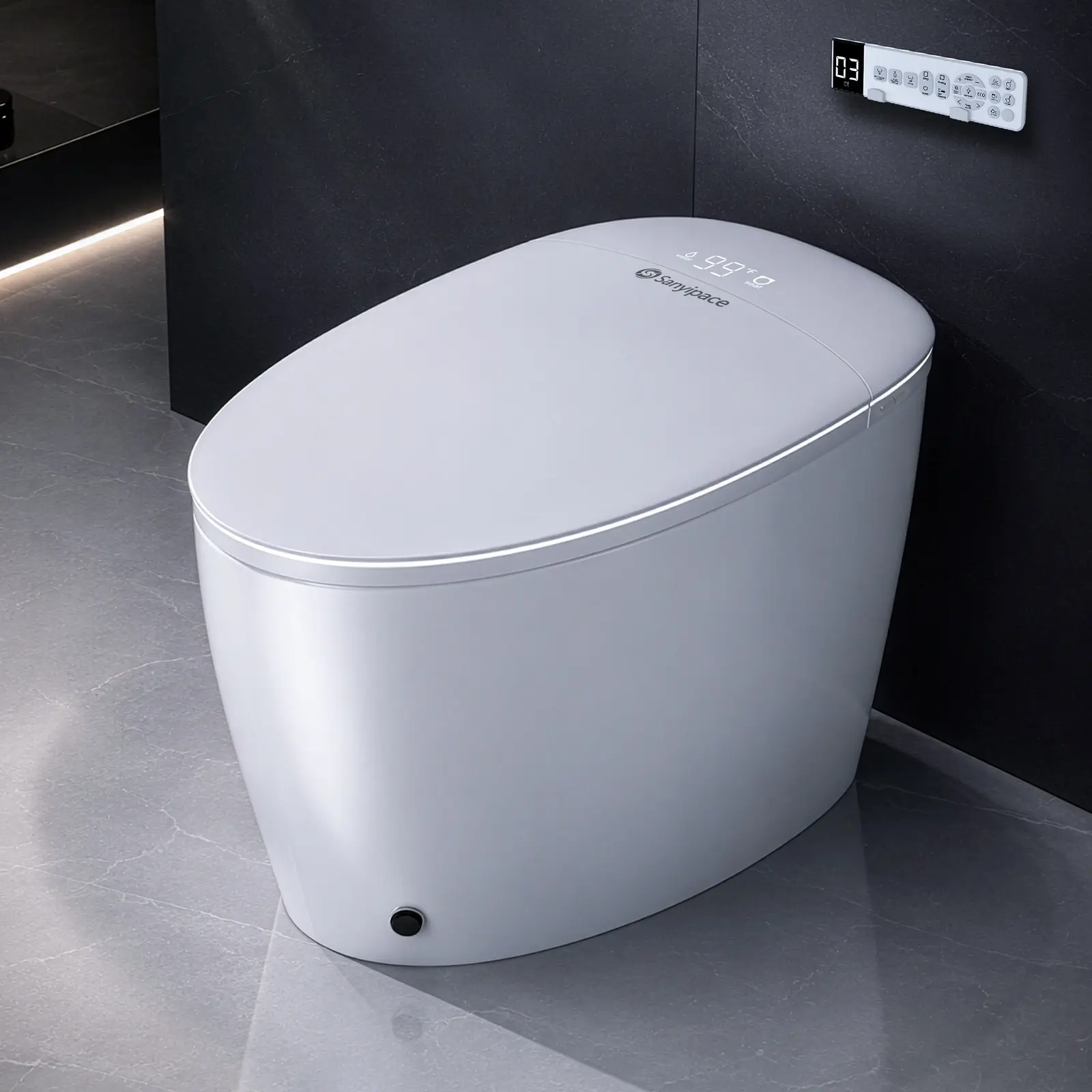 Sanypace Smart Bidet Toilet Seat, Heated Seat, Filtered Warm Water, UV Sterilization, Foot Control & Eco-Friendly Flushing System