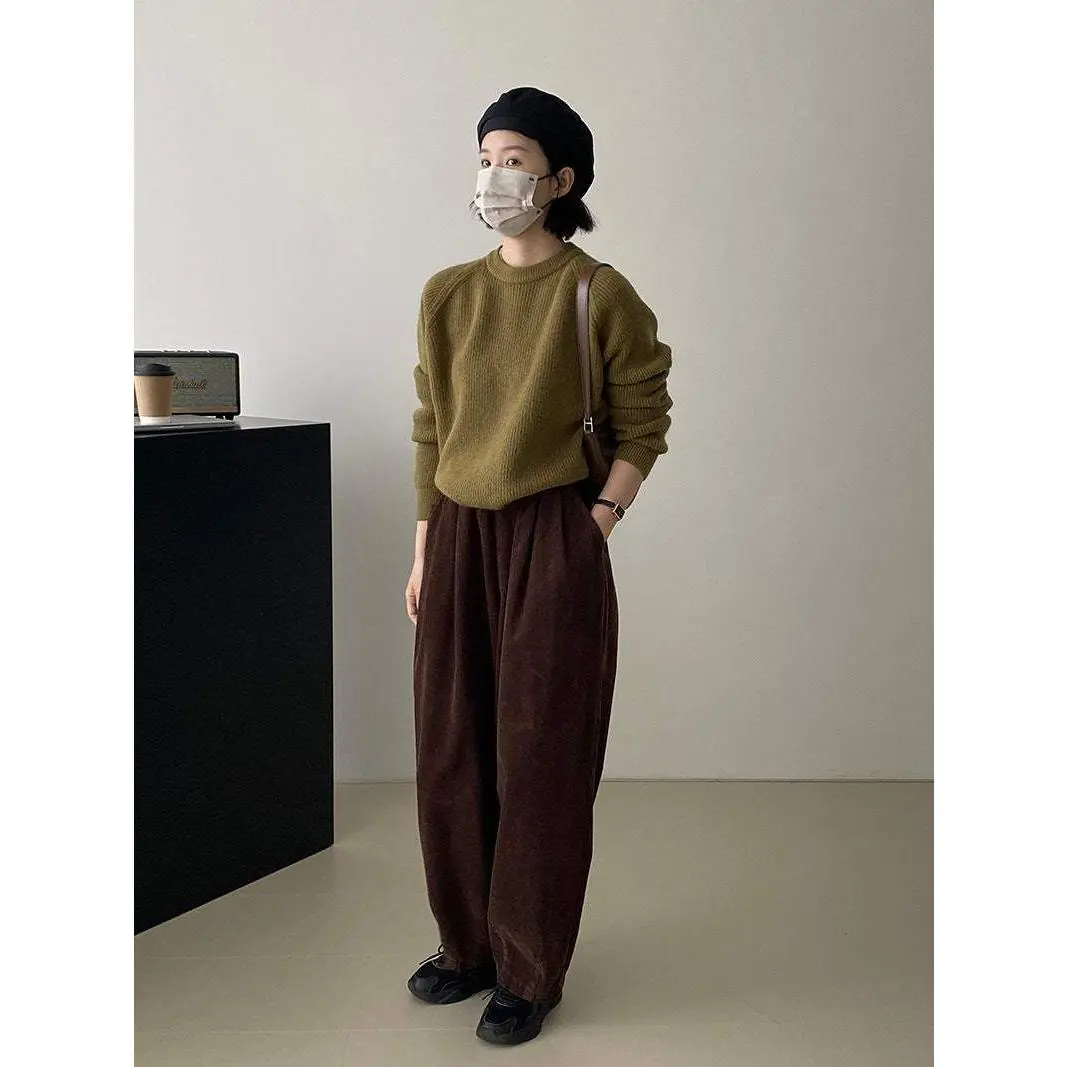 Retro Loose Profile Grandma's Pants Elastic