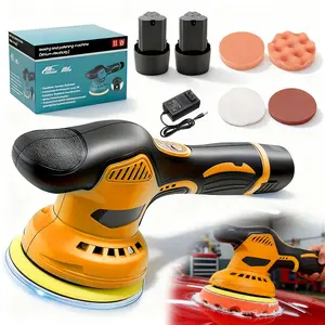Cordless Car Buffer Polisher 6 Inch Mini Kit with 2 Pack 12V Rechargeable Batteries 8 Speed 2800-5500RPM Orbital Polisher for Car Boat Detailing Polishing Scratch Removing