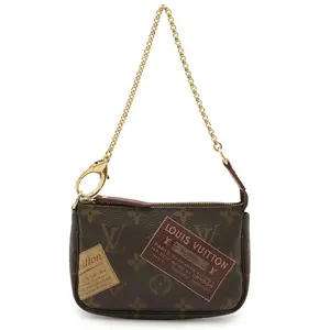 Pre-owned Louis Vuitton Canvas Small Leather Goods Label Collection Monogram Accessory Pouch