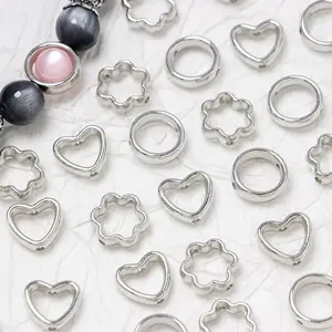 【D001】Bracelet Accessories Bead Frame flower cap charms Jewelry Making - Elegant Design with Various Bead Types and Stylish Finishes