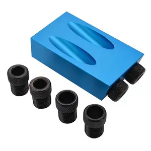 Woodworking Invisible Angle Drill Guide Set, Dual Bearing Quick-Change System, Titanium Coated Anti-Slip Hole Locator, 7/14 Piece Kit