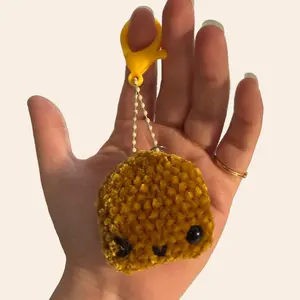 Handmade Crochet Mini Plushy Chicken Nugget Keychain