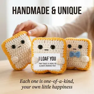 Cute Handcrafted Crochet Stuffed Mini Doll Premium Cotton Yarn Skin-Safe Durable Dense Stitches Not Easy to Break Multi-Use as Ornament Keychain Bag Hanging Decor Sweet Gift for Birthday Christmas Graduation Baby Shower Anniversary Family Friends