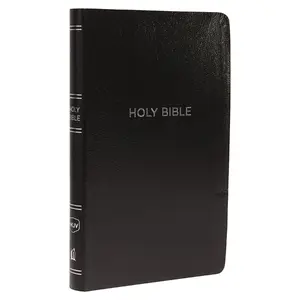 NKJV, Thinline Reference Bible, Leather-Look, Black, Red Letter, Comfort Print: Holy Bible, New King James Version by Thomas Nelson [Leathersoft Book]