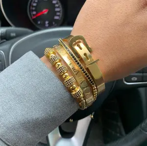Bracelets for Men Gold Roman Numeral Bangle Bracelet Belt Bracelet Adjustable Cuff Bracelet Mens Luxury Jewelry Bracelets Gifts