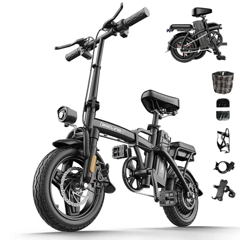 Adult Folding Commuter Ebike with 1000W Peak Motor and 8-Level Suspension, 48V Rechargeable Battery, UL2849 Certified for City Travel, Bicycle, Compact Fold, Shock Absorption, Foldable