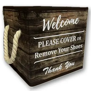 Foldable Collapsible Shoe Cover Holder Box, for Realtor Listings and Open Houses 9"x9"x9"