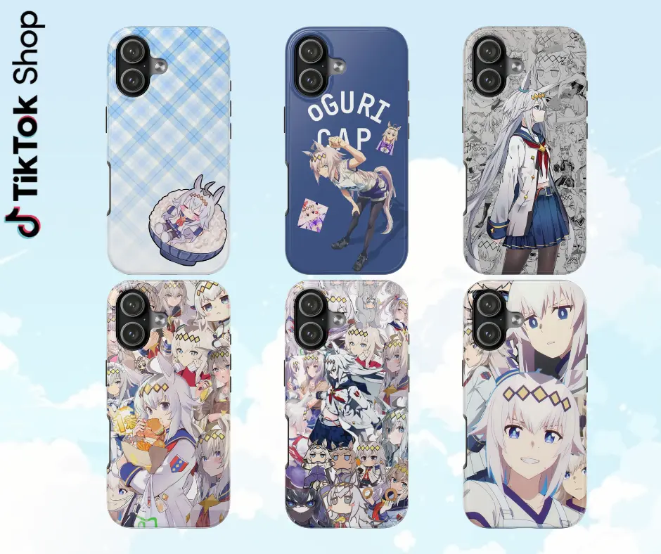 Oguri Cap Phone Case, 6 Style Anime Design Cover, Cute Uma Musume Gift Phone Case for Oguri Cap Phone Case, 6 Style Anime Design Cover, Cute Uma Musume Gift Phone Case for