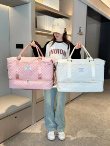 Women's Large Capacity Travel Bag, Travel Organizer Bag, Fitness Bag, 2026 Trending Women's Bags，Letter Pattern Zipper Travel Bag with Shoe Compartment, Zipper Duffel Bag