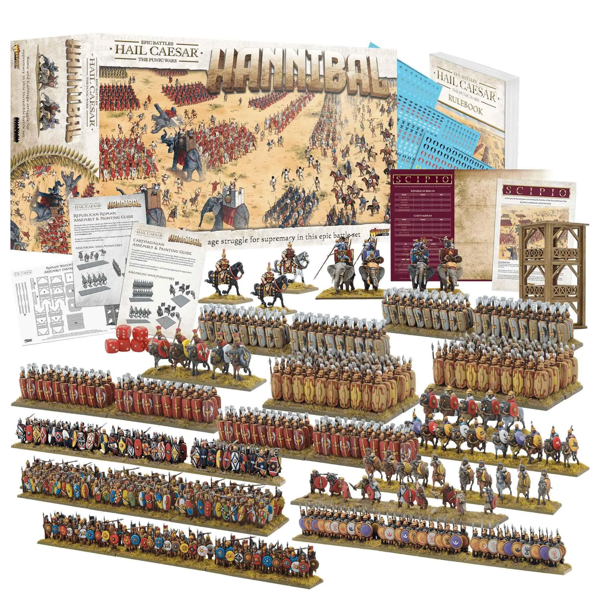 Wargames Delivered: Warlord Games Epic Battles - Hannibal Set, 28mm Figures, Decals, Dice for Tabletop Wargaming