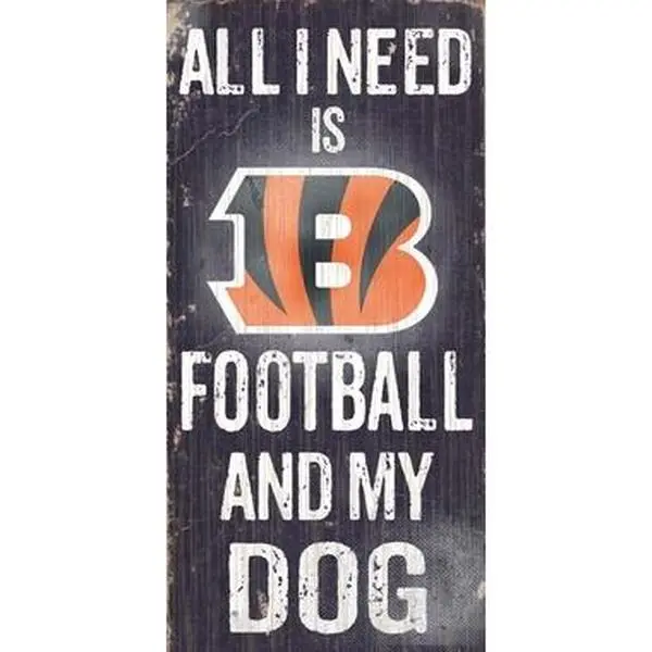 212 MAIN Cincinnati Bengals Football And My Dog Sign, Sports Collectibles Accessory, Home Decor, Decor, Sports Fan Gift, Collectible Gift, Team Logo