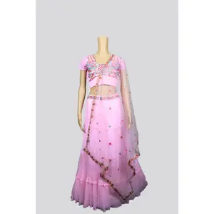 Stunning Pink Georgette Lehenga Choli with Elegant Embroidery