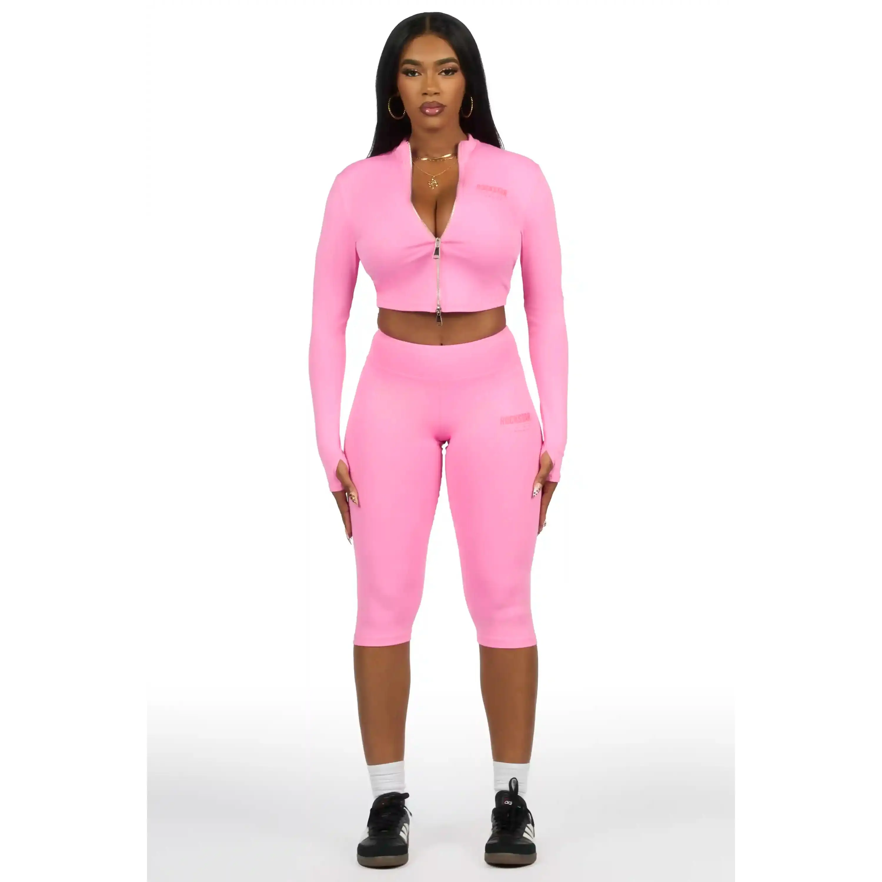 Annalisha Pink Capri Active Set Annalisha Pink Capri Active Set