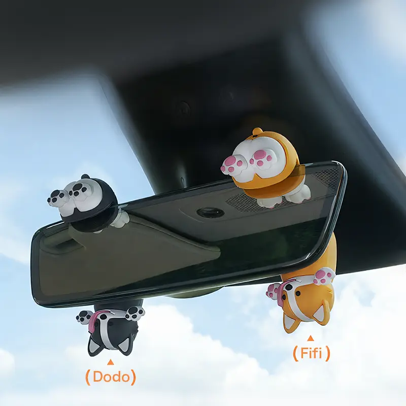 Car Swinging Dog Cute Cartoon Car Ornament Rearview Mirror Creative Decoration