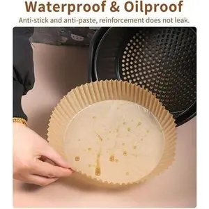 Food Grade Air Fryer Liners 100 pcs Disposable Paper Liner for Baking Roasting Microwave Easy To Clean Round Cookware Utensils Kitchen Durable Bakeware Tray